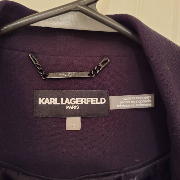 KARL LAGERFELD Classic Black & White Blazer Sz 10 - Picture 4 of 10